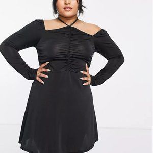 NWT In The Style Plus x Liberty exclusive halterneck long sleeve dress Size 16